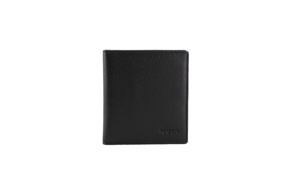 Dan Leather Wallet Front #color_black